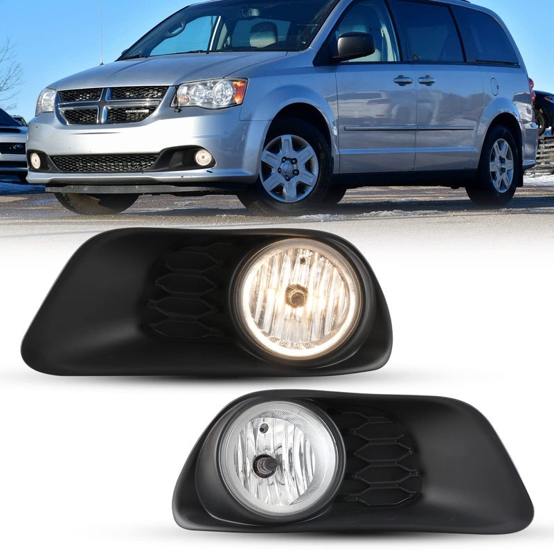 CPW Fog Lights Assembly Compatible with [2011-2020 Dodge Grand Caravan] Fog Lamp Replacement Fog Lights + Switch + Wiring Kit - Image 2